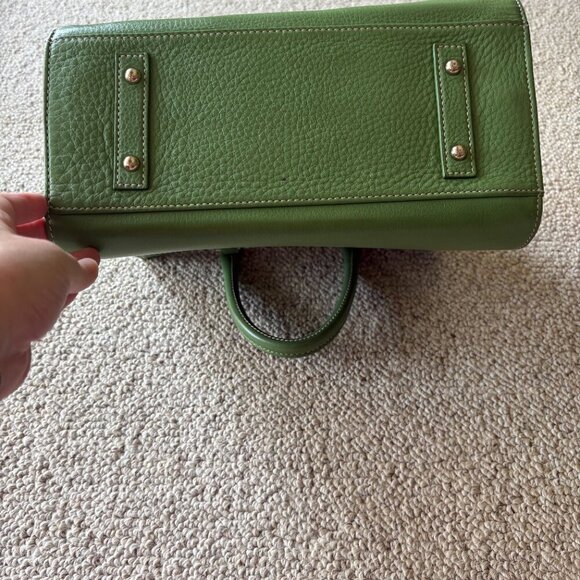 Dooney & Bourke Pebble Leather Satchel Tote in Sage Green โ Classic Preppy - Picture 8 of 14